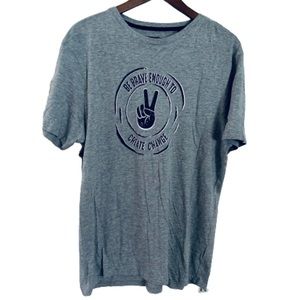 Threadcare Men's Crew Neck T-Shirt Gray Logo Size XL